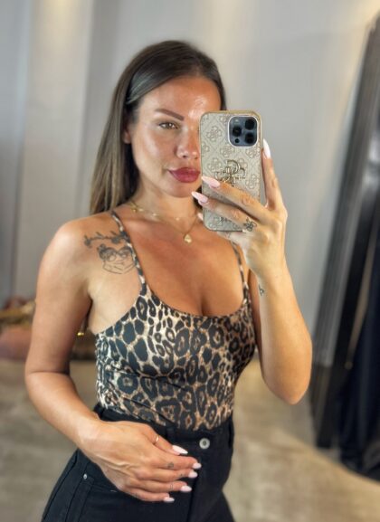 Κορμάκι με τιράντες Animal Print