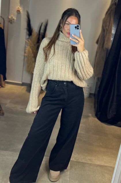 Τζιν Wide Leg , φαρδύ με μεγάλες τσέπες στο πίσω μέρος
