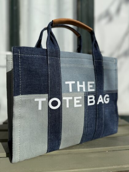 Denim Τζιν Tote Bag με Prints