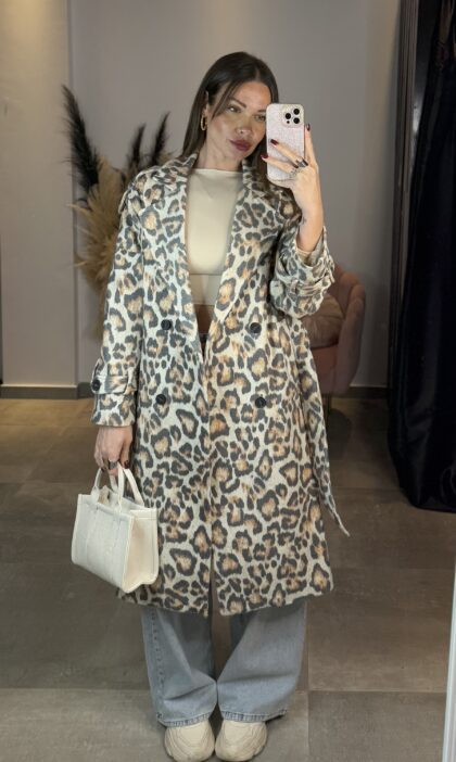 Παλτό Animal Print Λεοπάρ