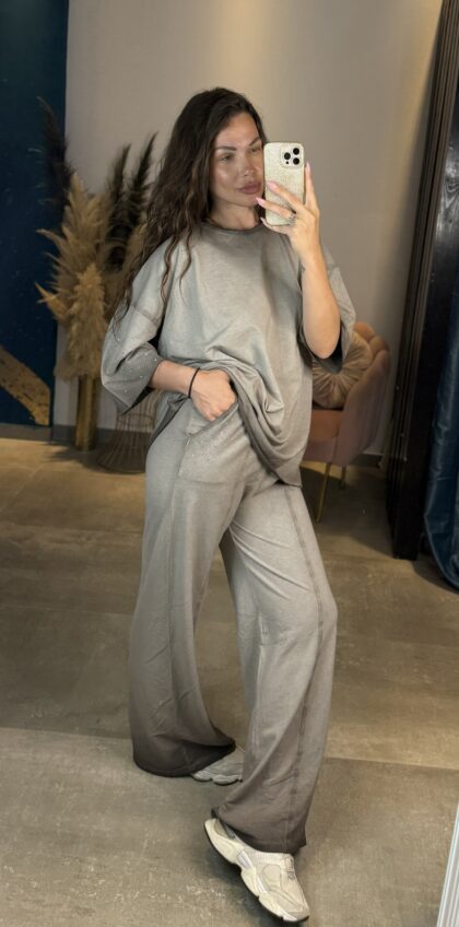 Casual σετ 100% Cotton με στρας