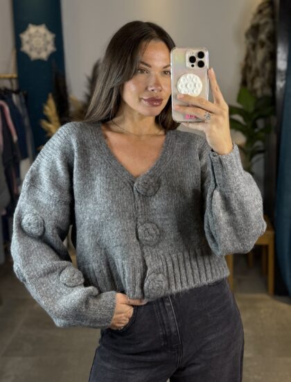 Cardigan με 3D λουλούδια