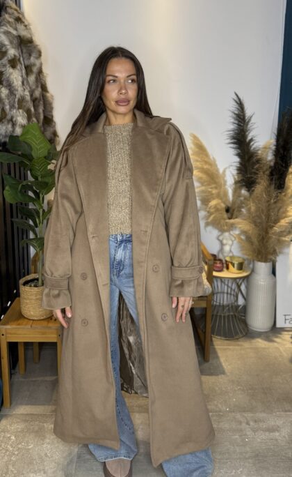 Μακρύ Oversized Παλτό με ζώνη