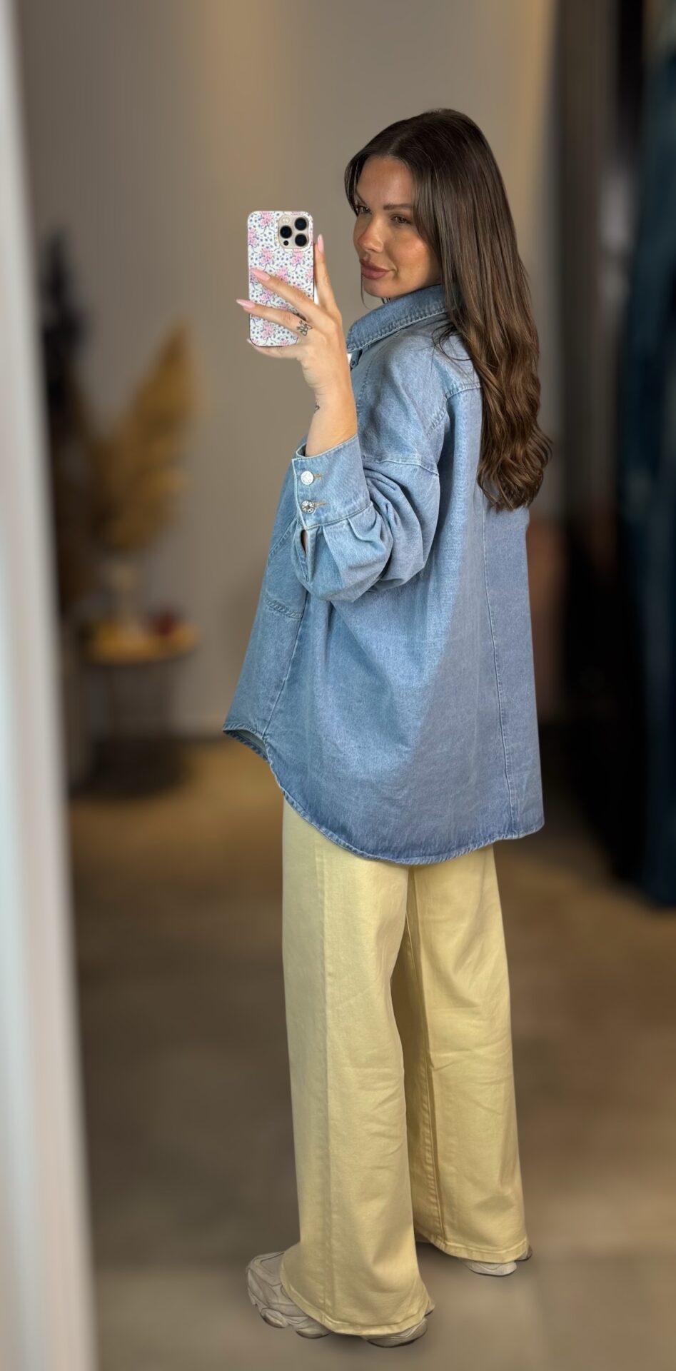 Oversized Denim Shirt Jacket με μεγάλα κουμπιά - Image 4