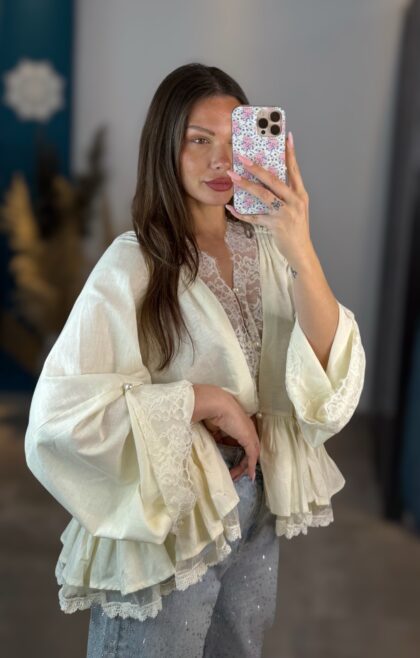 Amelia Lace Ruffles Blouse