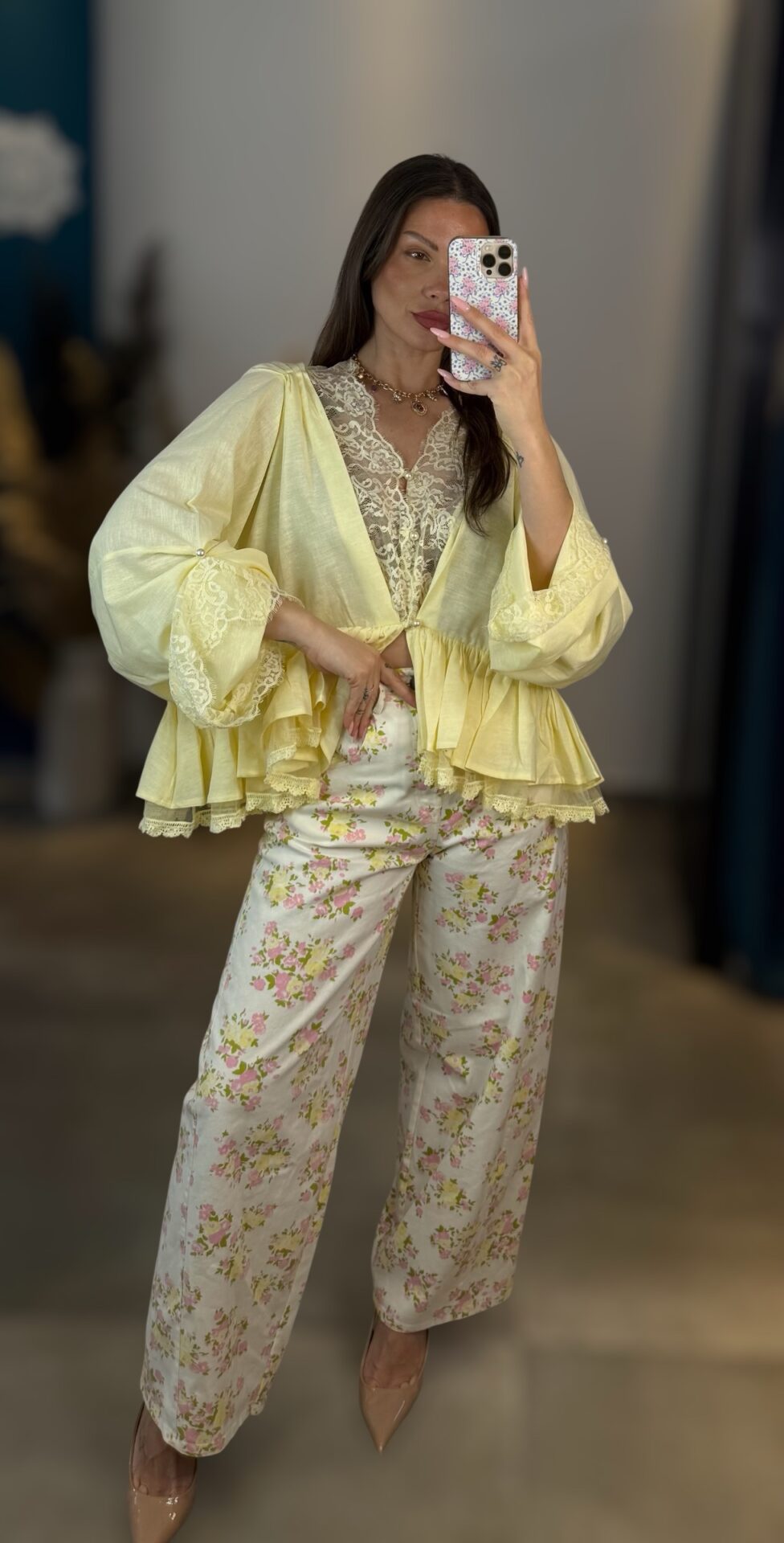 Amelia Lace Ruffles Blouse - Image 3