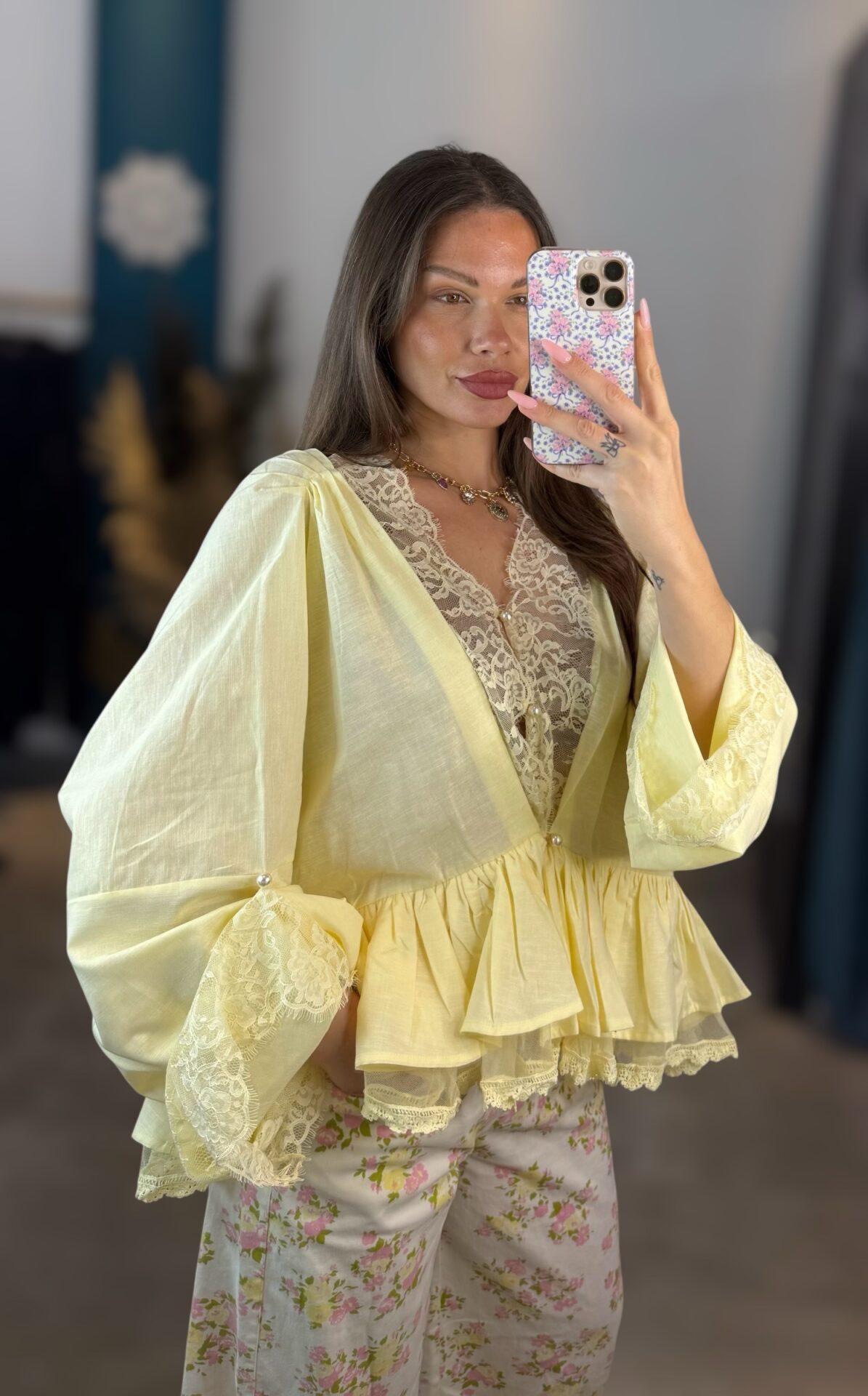 Amelia Lace Ruffles Blouse - Image 2