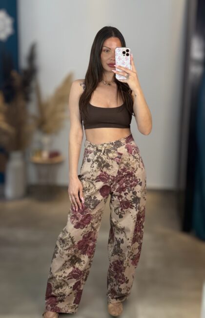 LUMINA Vintage Floral Denim Παντελόνι
