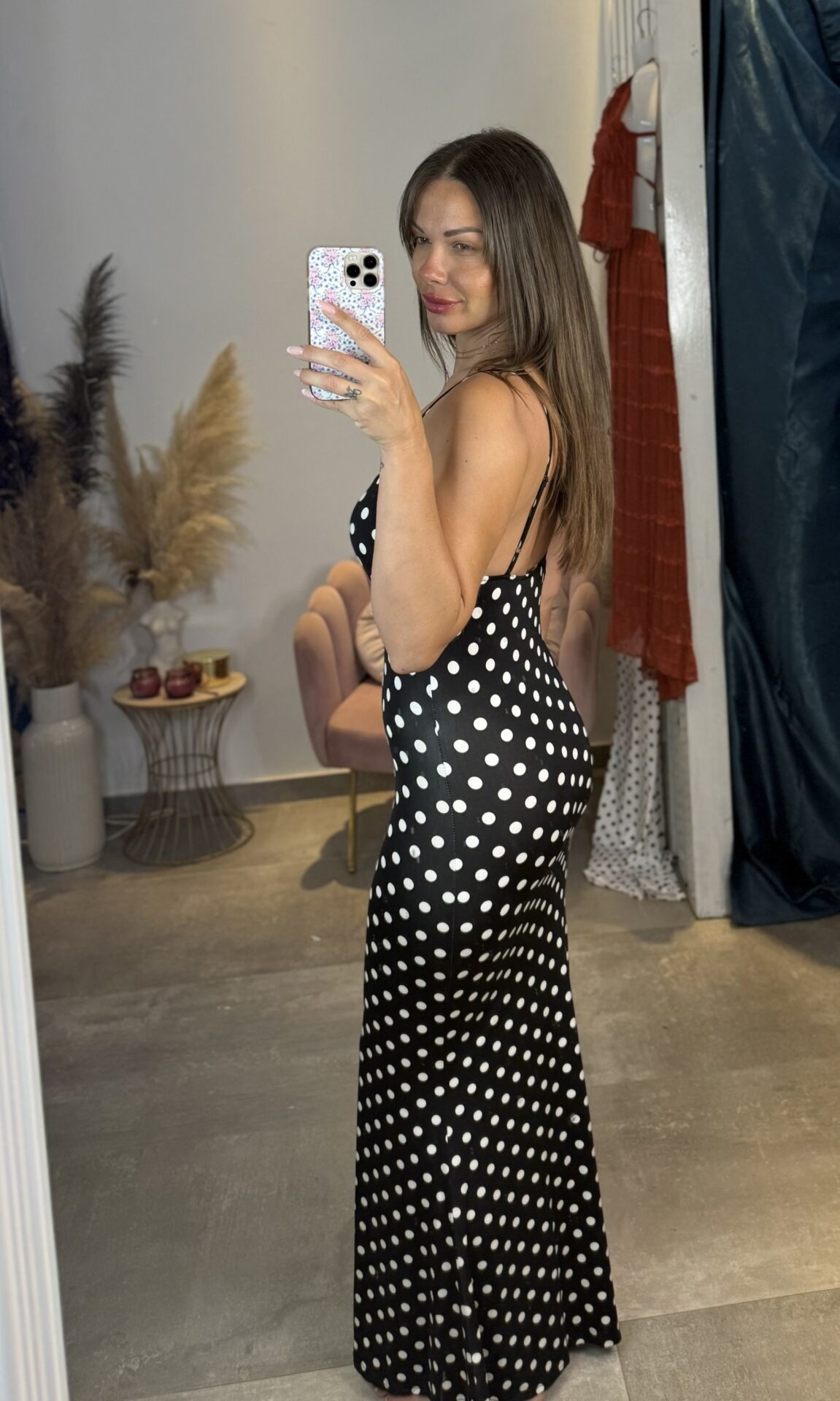 Noir Dots Élysée Dress (Μαύρο) - Image 4