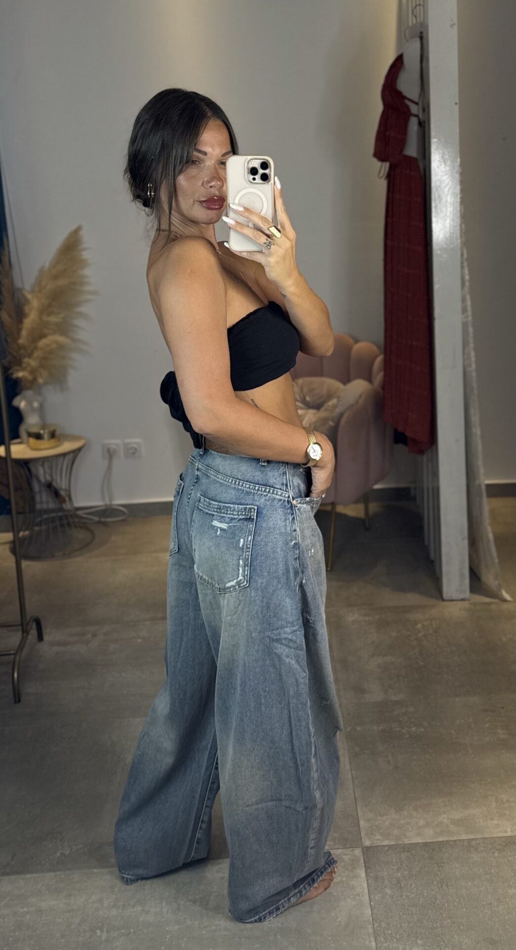Dakota Belted Wide Leg Jeans - Image 3