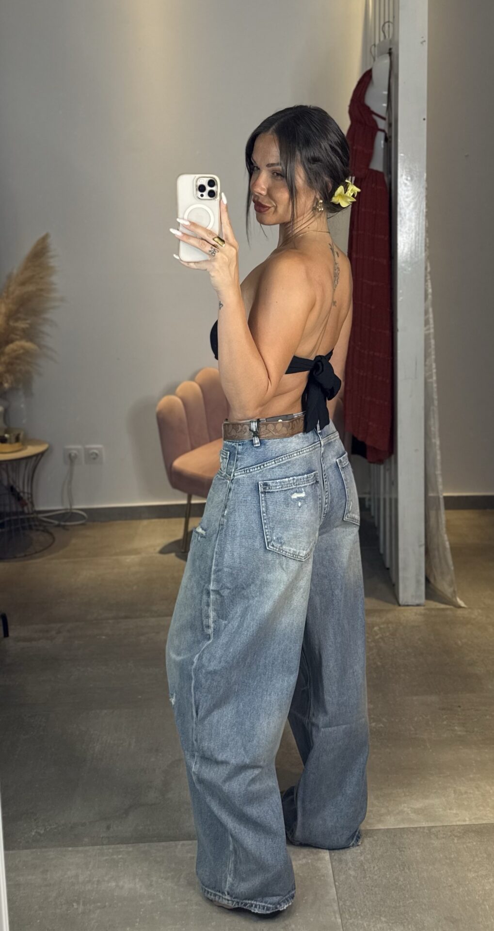 Dakota Belted Wide Leg Jeans - Image 2