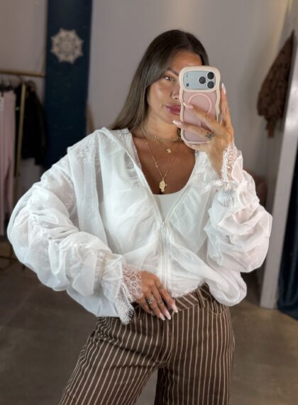 Amara Lace Bomber Jacket