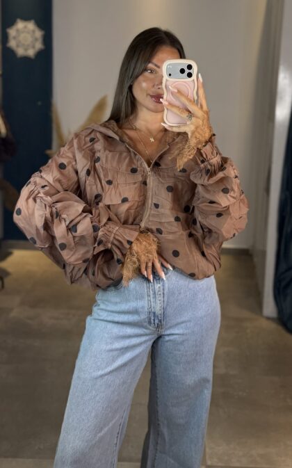 Chloe Polka Dot Bomber Jacket